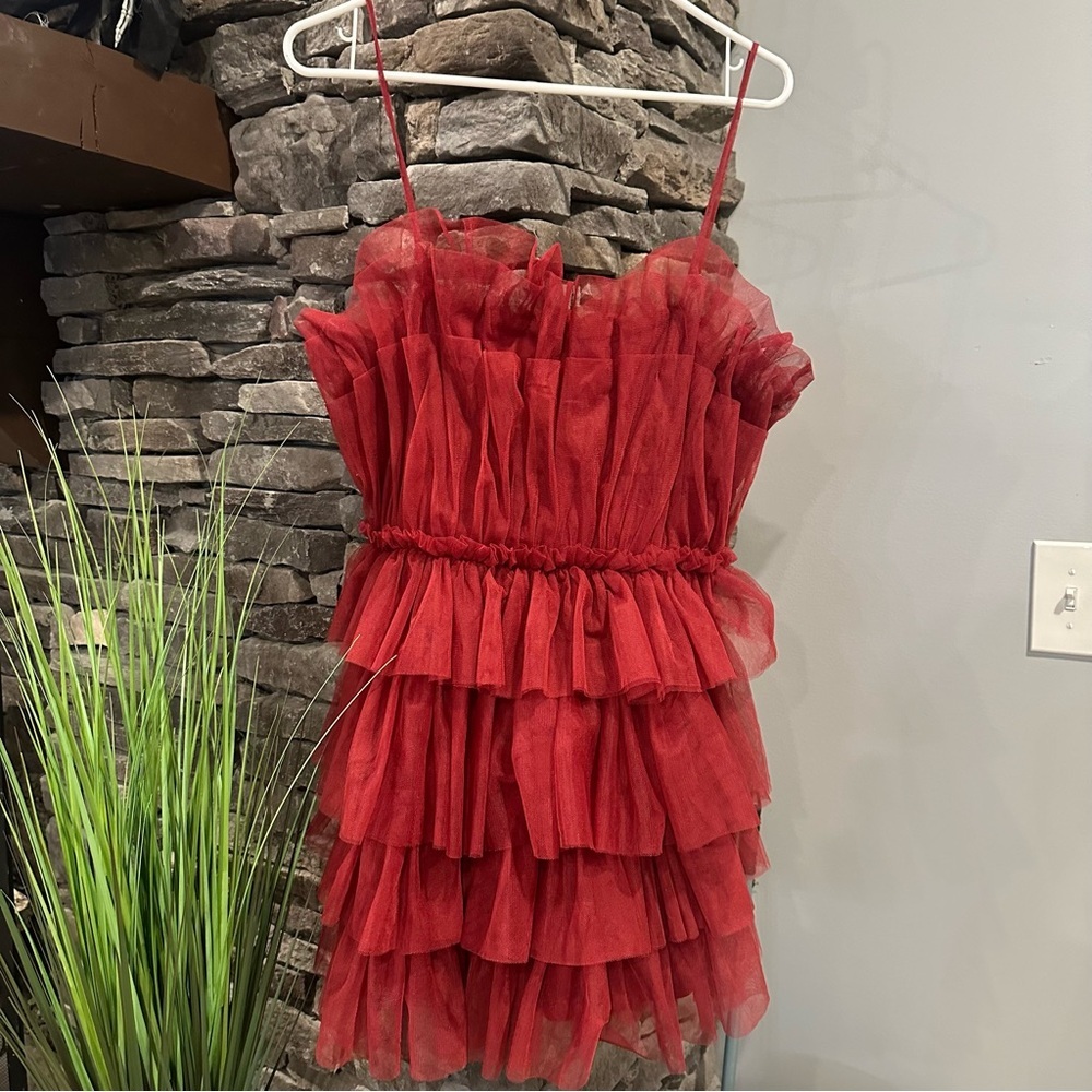 Molly Green Maroon / Burgundy Semi Formal Dress Size Large - Picture 1 of 10